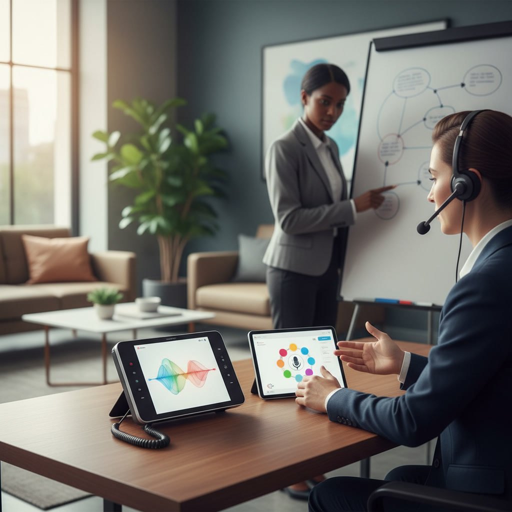 Professional business phone system greeting and hold message recording